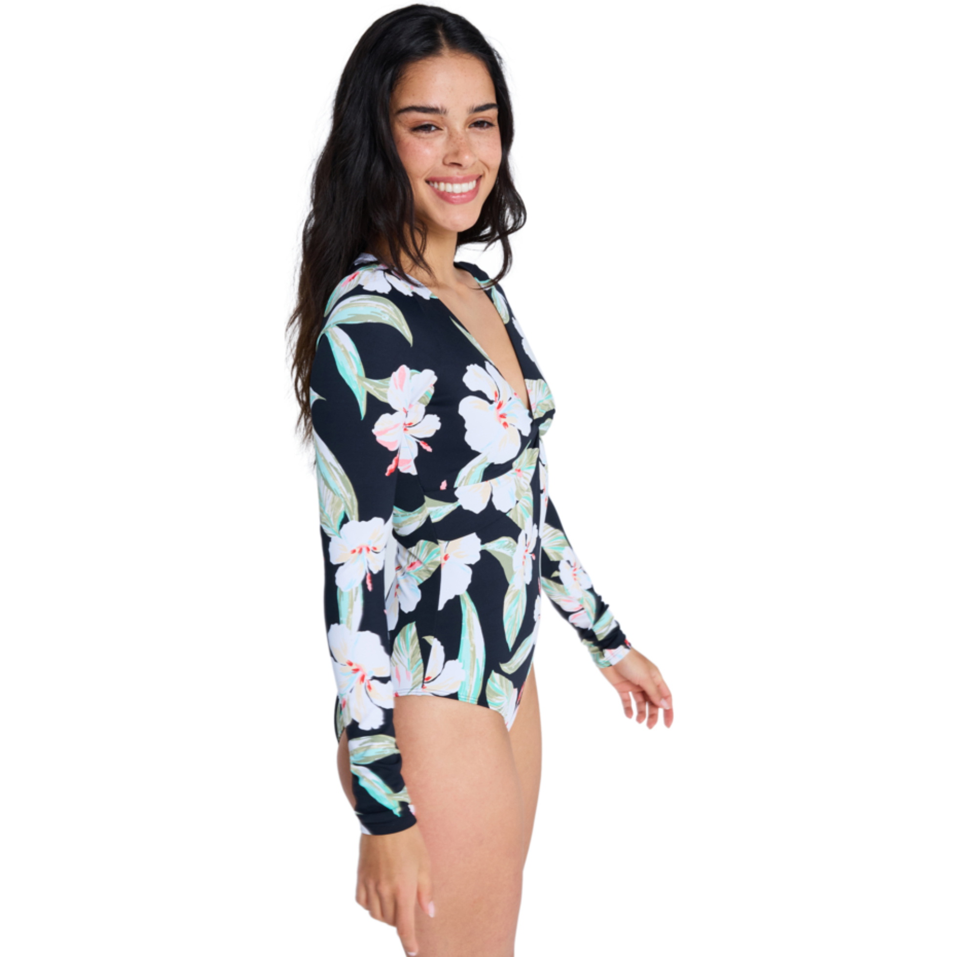 2026 Roxy Womens Beach Classic Long Sleeve Surf Suit ERJWR03923 - Anthracite Spring Charming